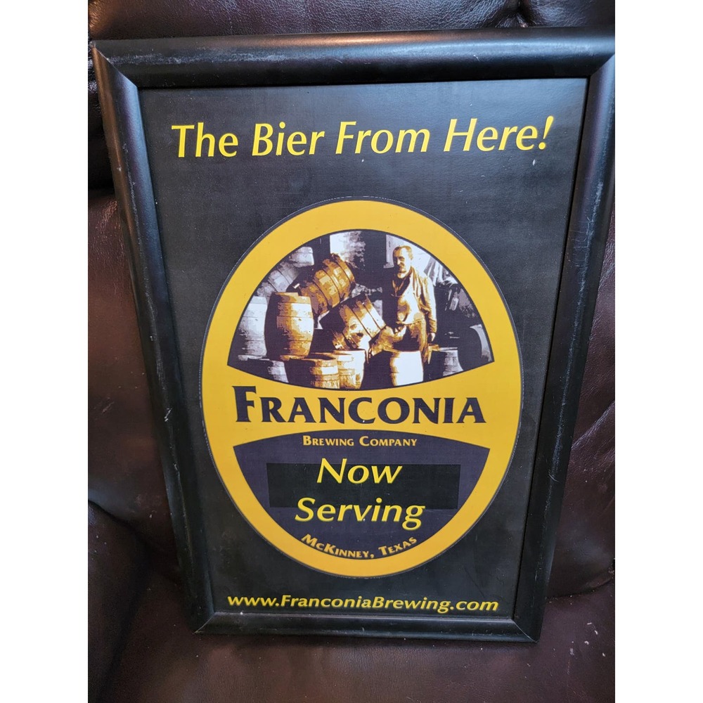 Franconia Brewing Company Framed Sign 18x12 Plastic Texas Brewery Bar Mancave